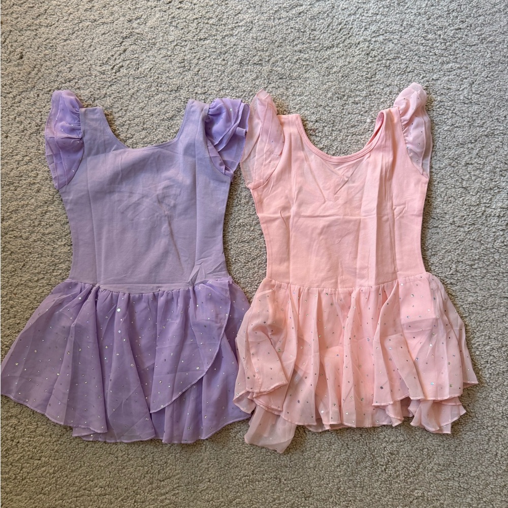 2 ballet tutu dance dresses! Purple and Pink Ballet sparkle glitter.